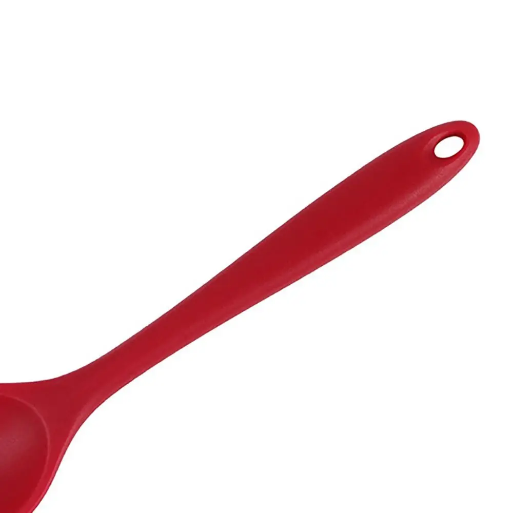Mini Non-stick Spoon Silicone Spoon Cooking Heat Resistant Mixing Spoons Long Handle Tableware Stirring Spoon Kitchen Supplies