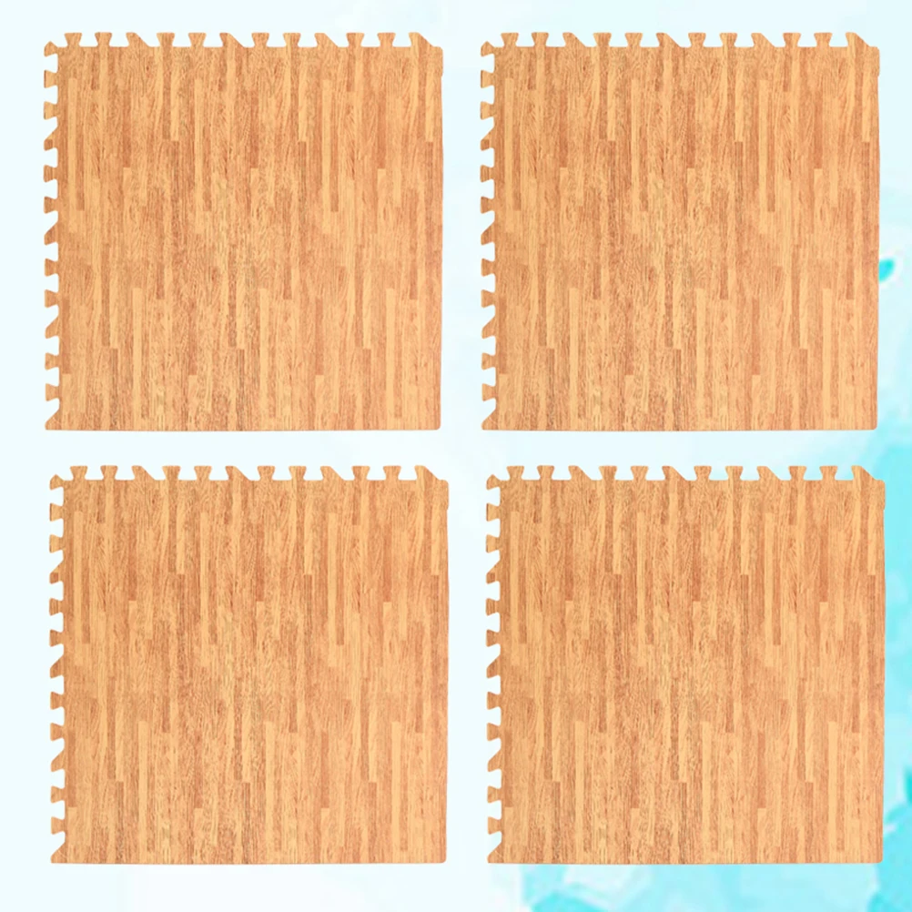 

8PCS 30cm Square EVA Yoga Mat Floor Interlocking Mat Show Floor Yoga Fitness Gym Exercise Mat (Light Wood Grain)