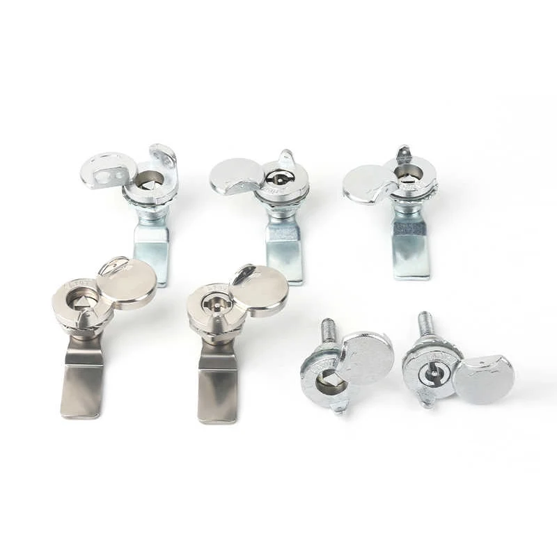 1PCS MS705-3A Iron Cabinet Control Box Turn-Tongue Lock with Cylindrical Lock And Waterproof Cover Triangle Key for Door Lock
