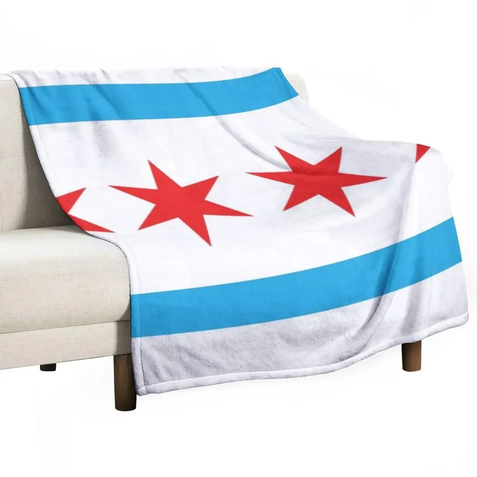 Chicago Flag Throw Blanket Soft Beds Loose Thermals For Travel christmas decoration christmas gifts Extra Large Throw Blankets