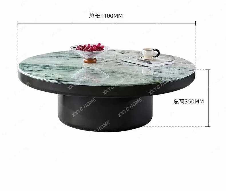 A light luxury marble coffee table modern minimalist high-end luxury stone round coffee table living room