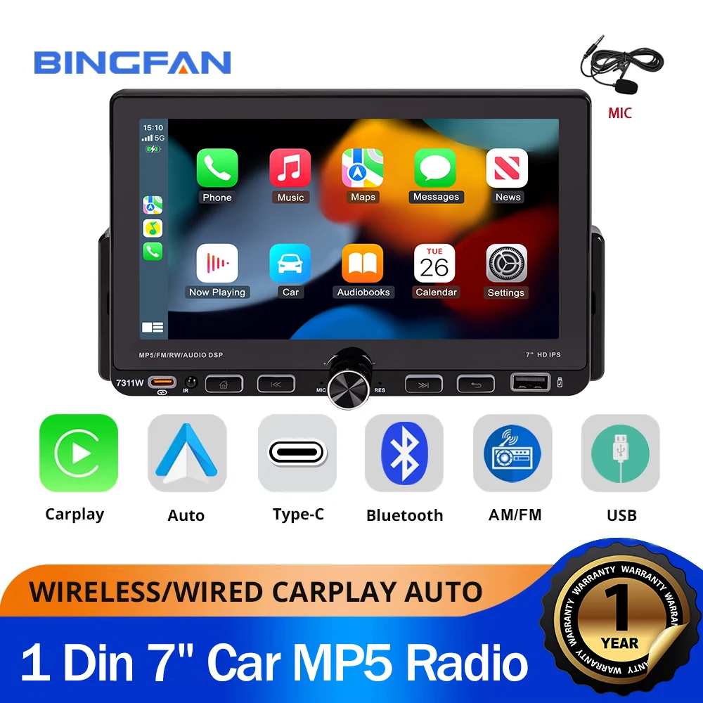 Trail Camera Infrared - 1 Din Universal Wireless Carplay Android