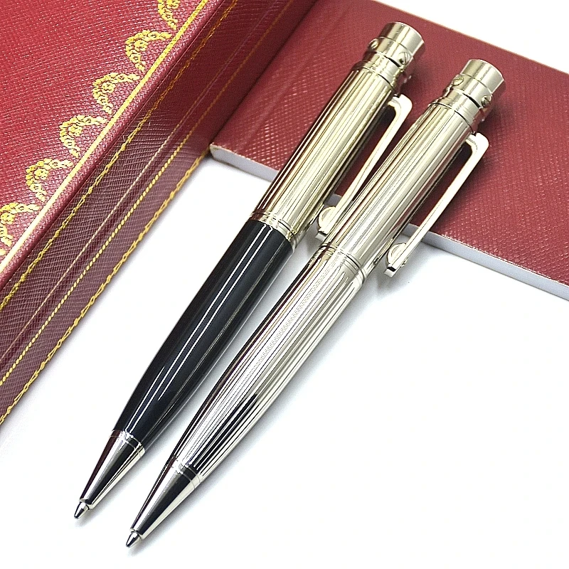 High Quality Santos Series Ct Metal Ballpoint Pen Black & Silver & Golden Office School Stationery Writing Smooth Ball Pens Gift