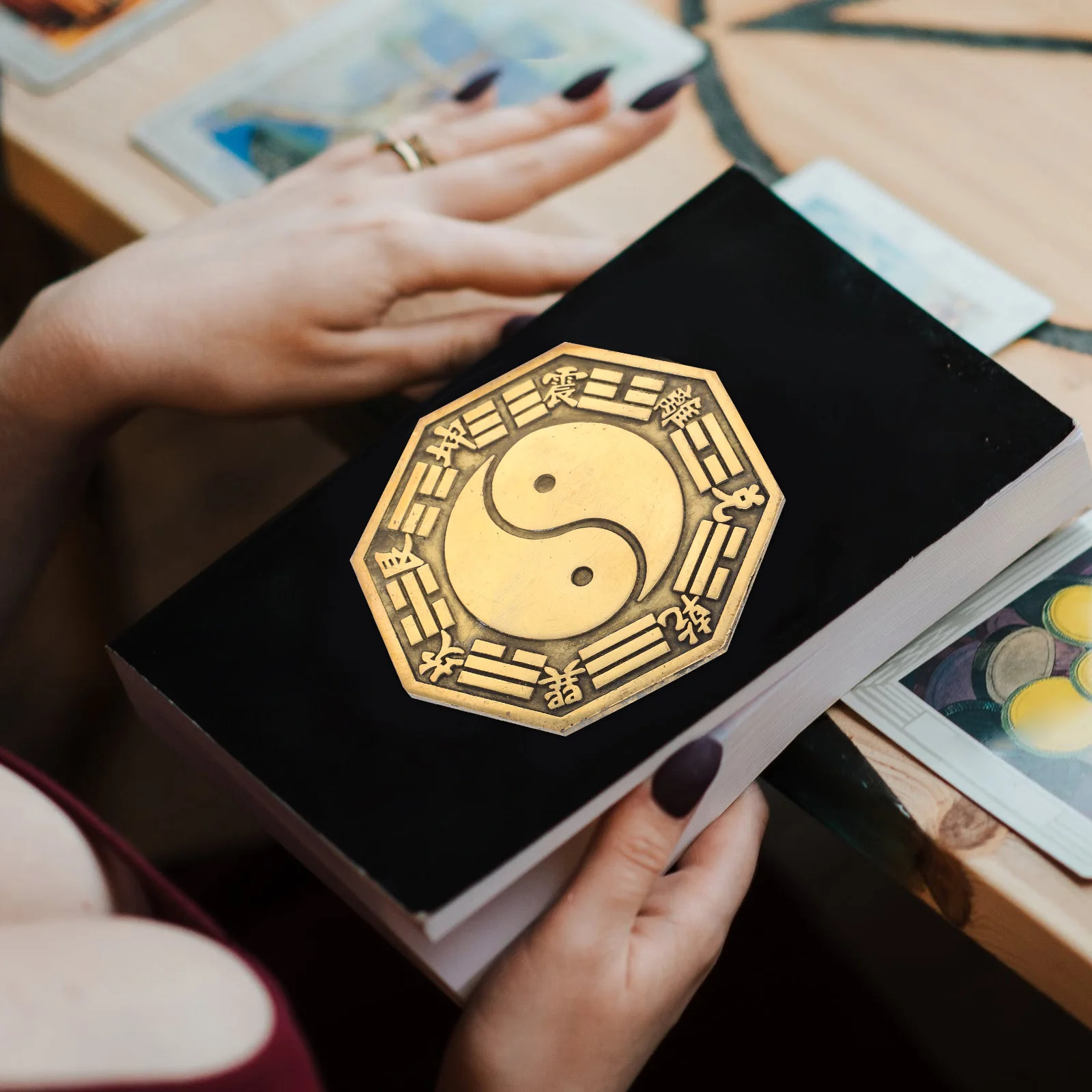 

Traditional Chinese Bagua Mirror Copper Polished Decorative Feng Shui Ornament for Home Protection Lucky Auspicious Charm