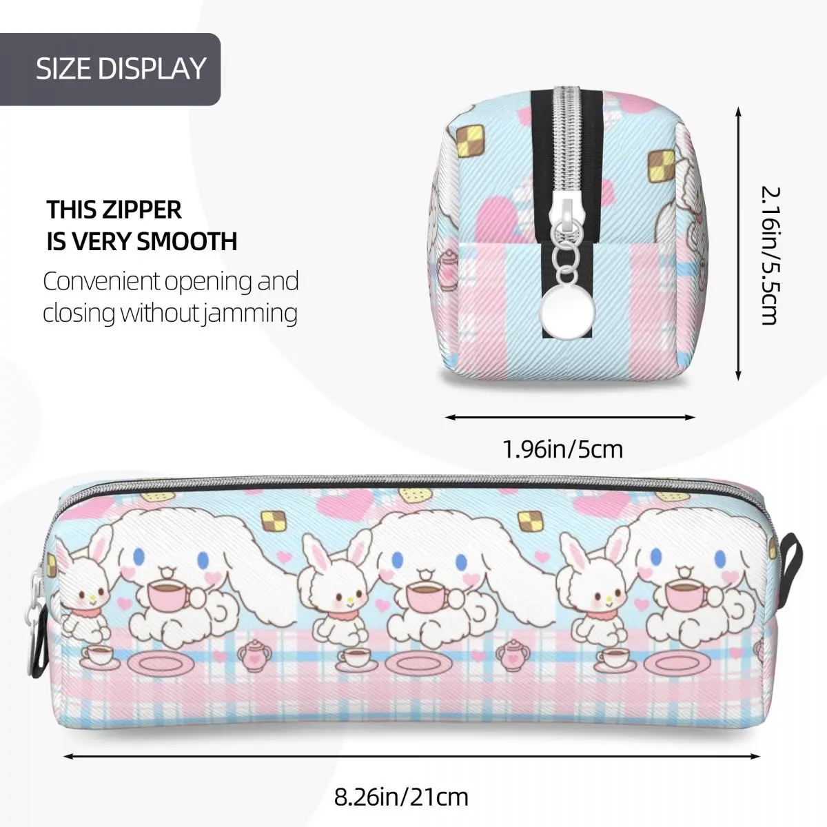 Imagem -04 - Cute Cinnamoroll Cartoon Pencil Cases Pen Holder Bags para Estudantes Grande Capacidade Estudantes Clássicos Presente da Escola