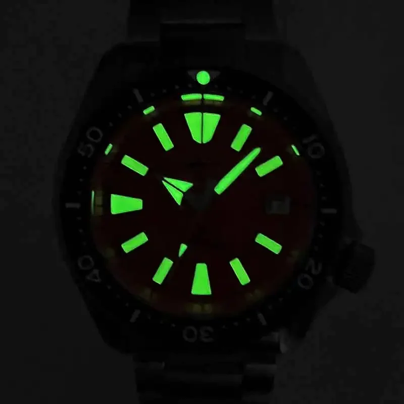 HEIMDALLR Men's Dive Watches Titanium Sapphire Crystal C3 Super Luminous 20Bar Waterproof NH35 Automatic Machinery Men Watch