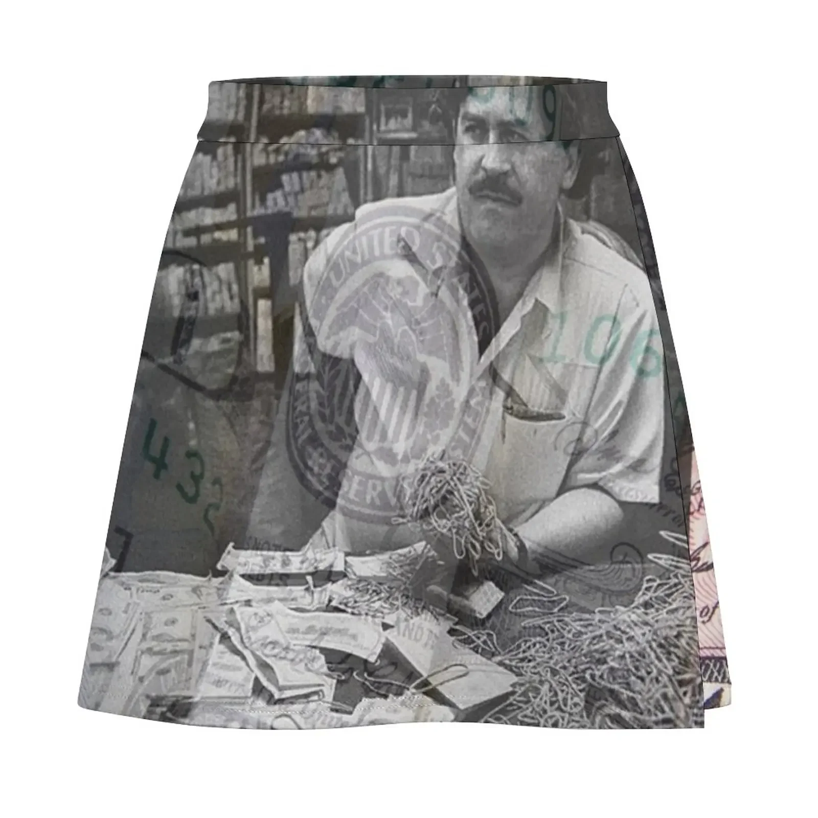 Pablo Escobar Dollar bill Rubber Mini Skirt Women's clothing korean style clothing