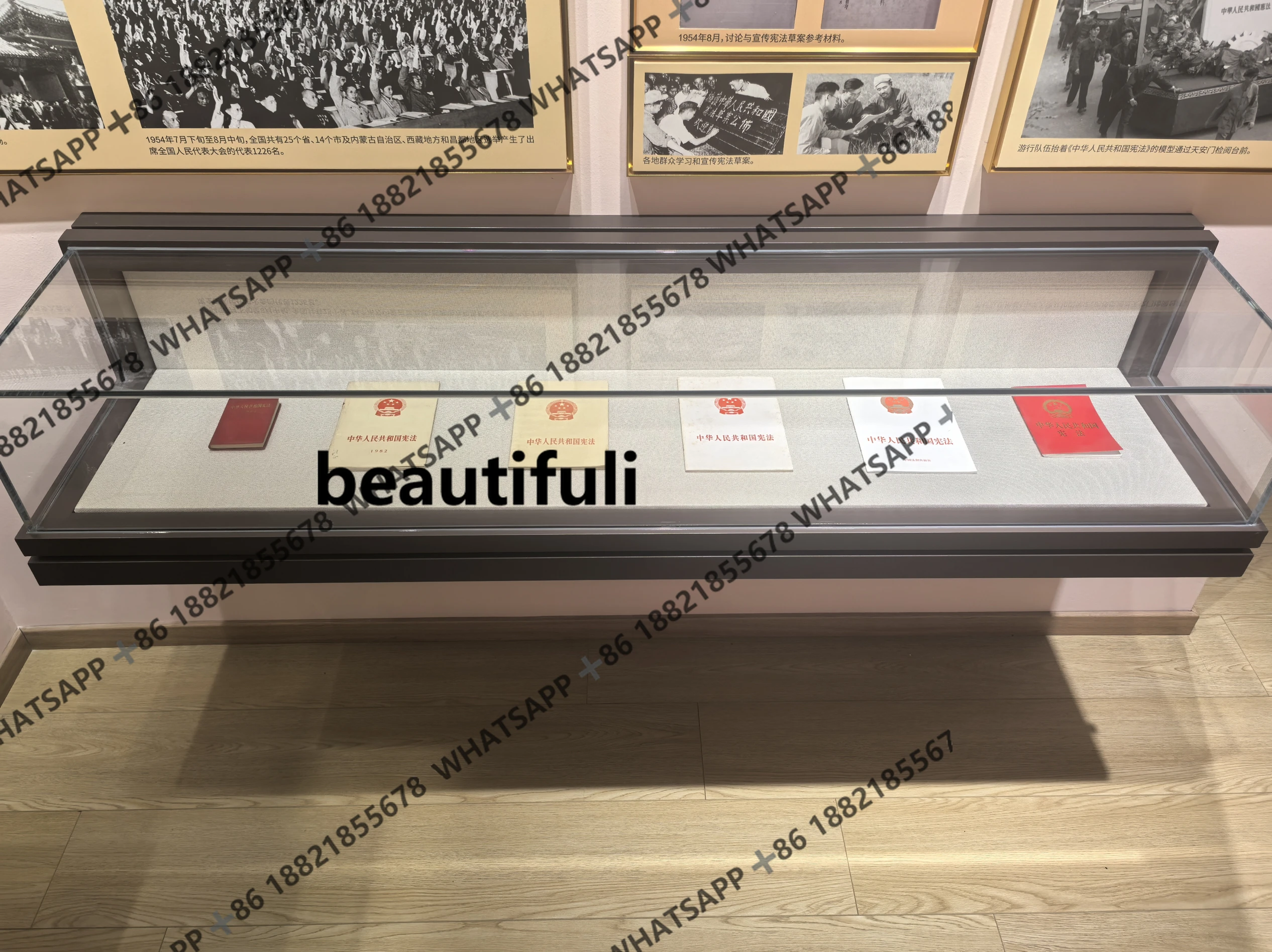 Museum wall display cabinet glass display cultural relics collection hydraulic cabinet