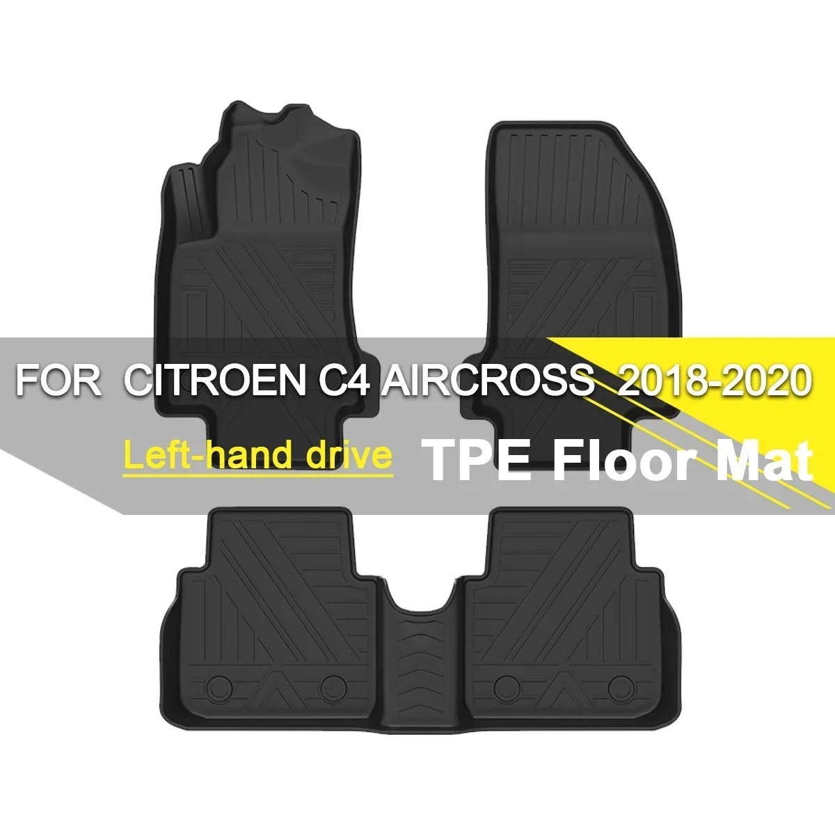 

Автомобильный напольный коврик из ТПЭ резины, водонепроницаемый, нескользящий, для левого руля CitroenI C4 Aircross 2018-2020