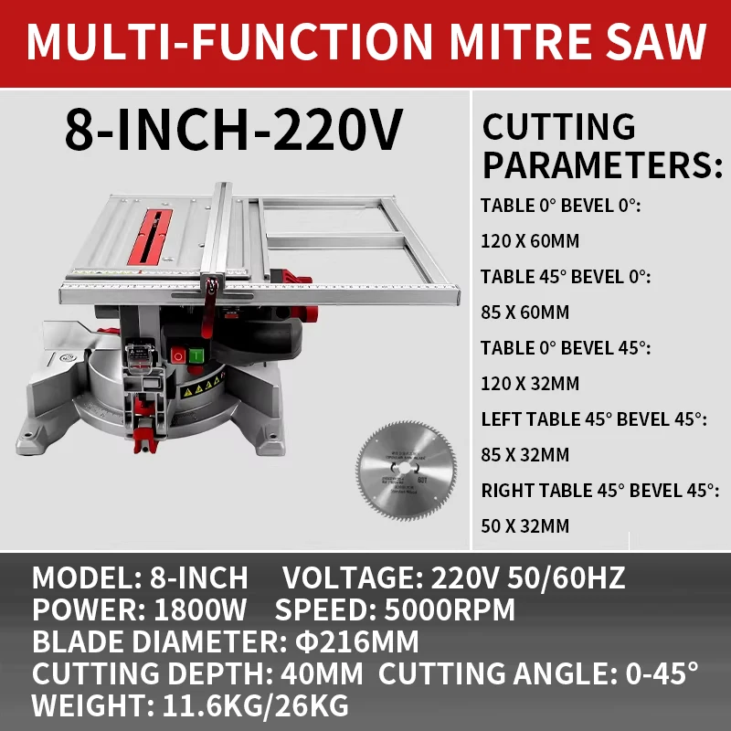 8-inch and 10-inch Reciprocating Saws for Steel and Wood Processing; Portable, High-Quality Aluminum Alloy Woodworking Saws
