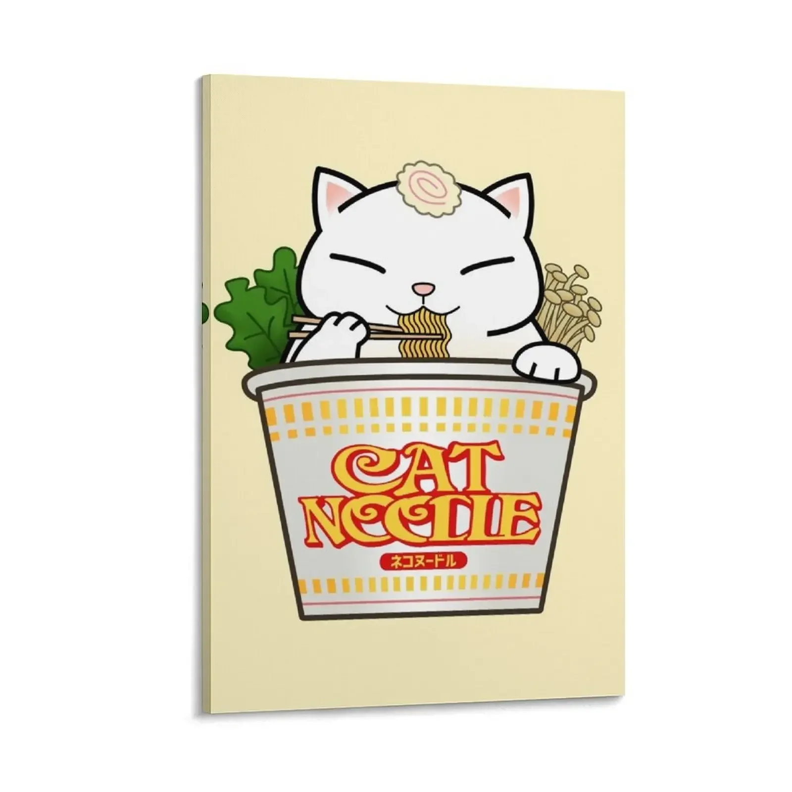 

Chubby Cats Cup Noodle Cat Canvas Painting wall decoration wall decoration painting canvas wall art
