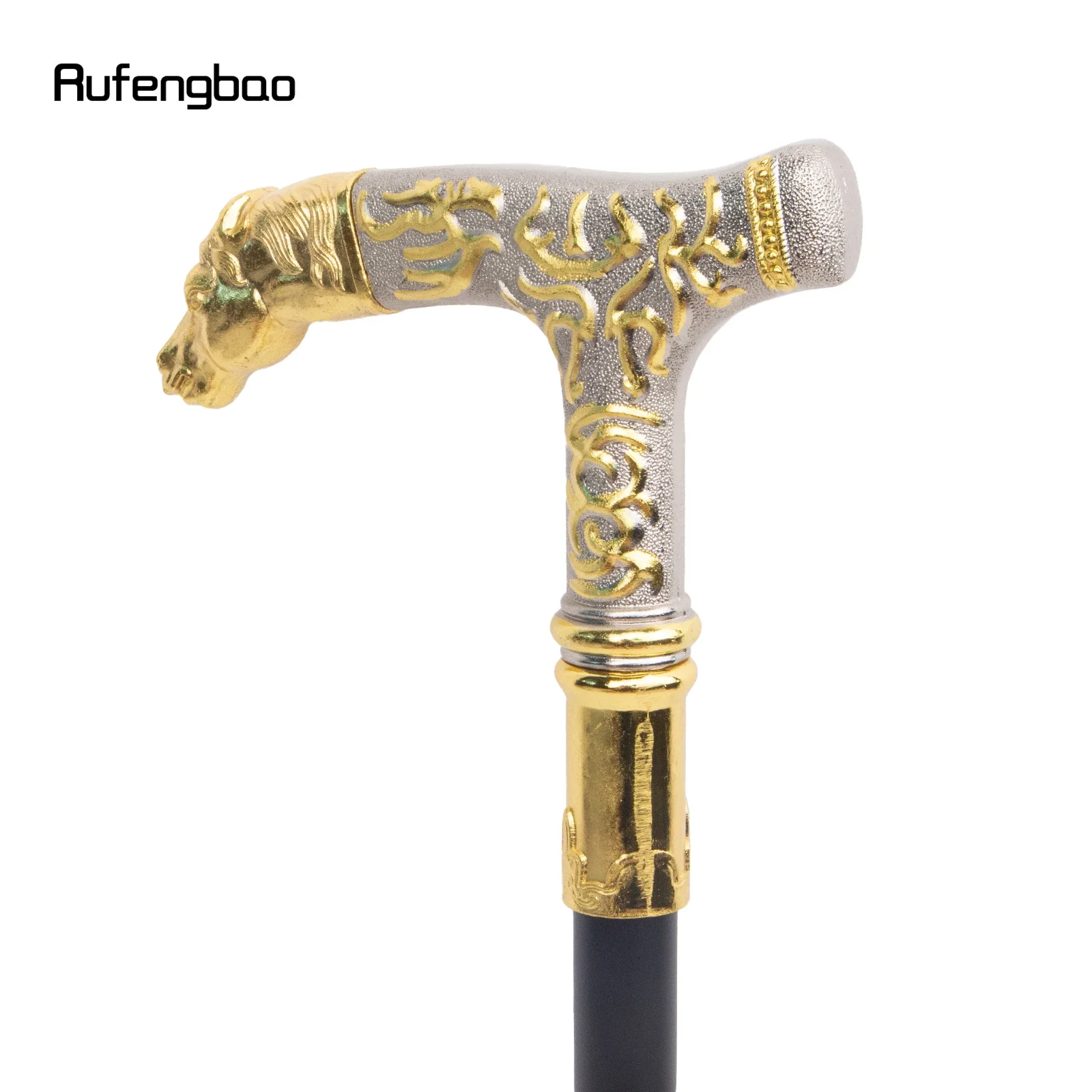 Golden White Horse Handle Luxury Walking Stick Party แฟชั่น Elegant Walking Stick ตกแต่ง Cosplay Cane ลูกบิด Crosier 90 ซม