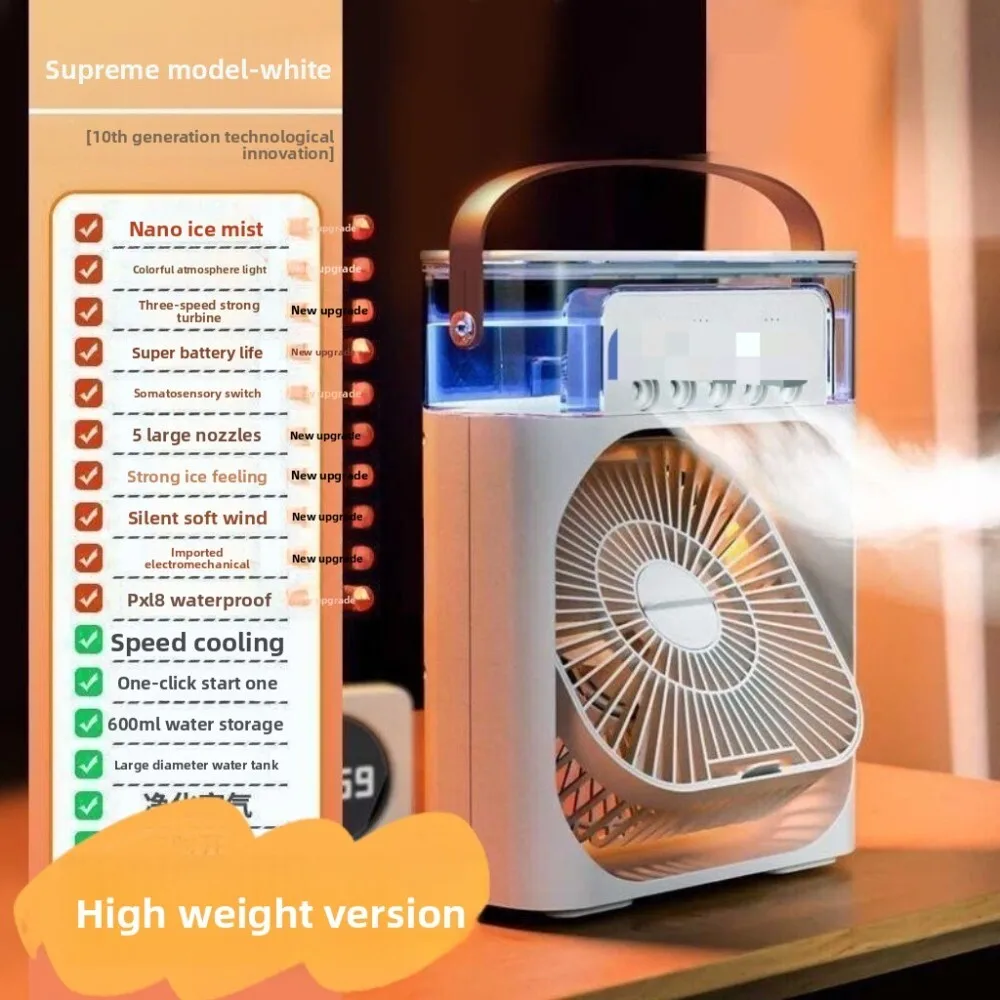 

Mini USB Desk Fan with Five Nozzle Spray for Dorm Office Humidifying and Cooling Use Portable Air Circulator for Home Bedroom