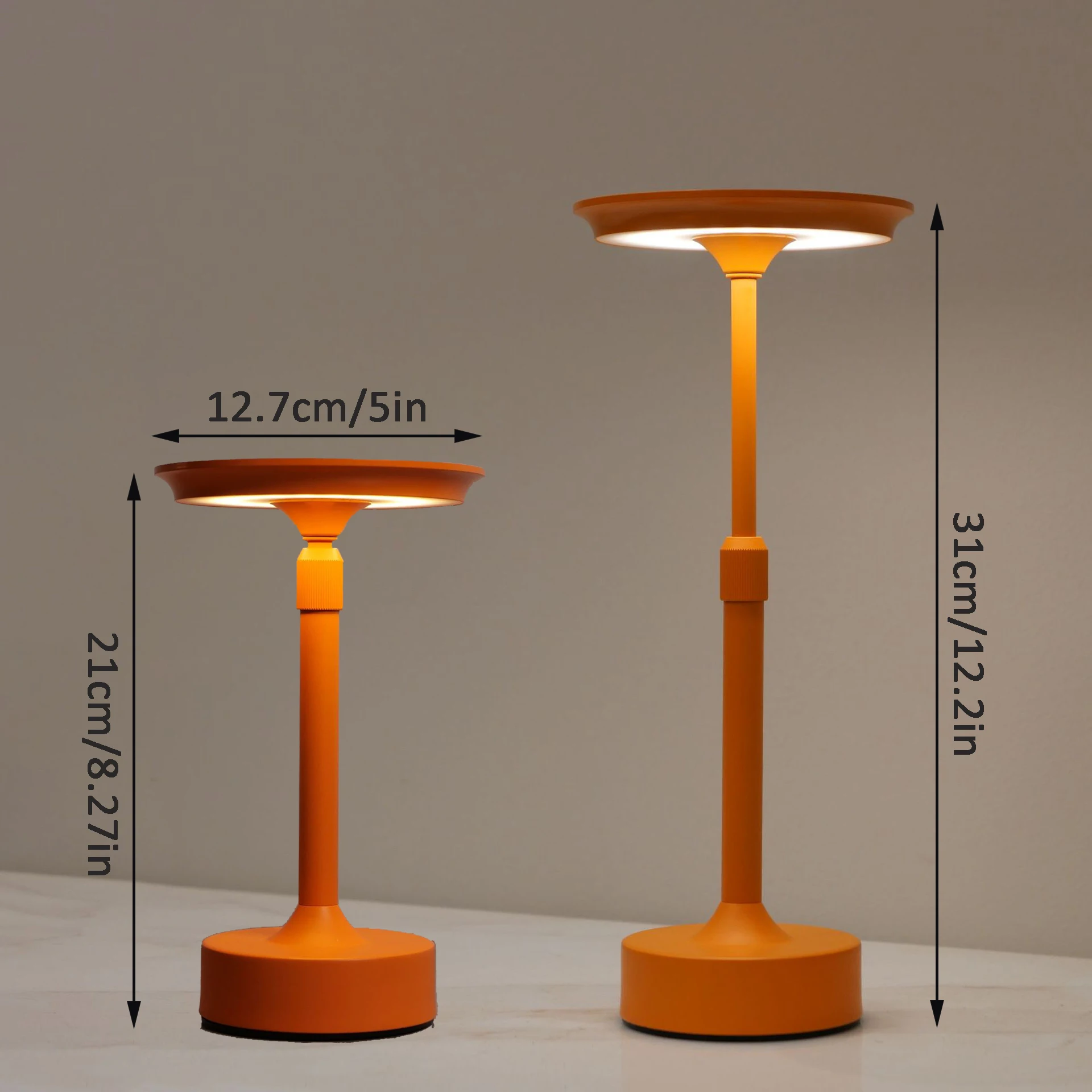 Aluminum Alloy Rechargeable Touch Table Lamp Telescopic Decorative Lamp LED Night Light Infinite Dimming Atmosphere Bedside Lamp
