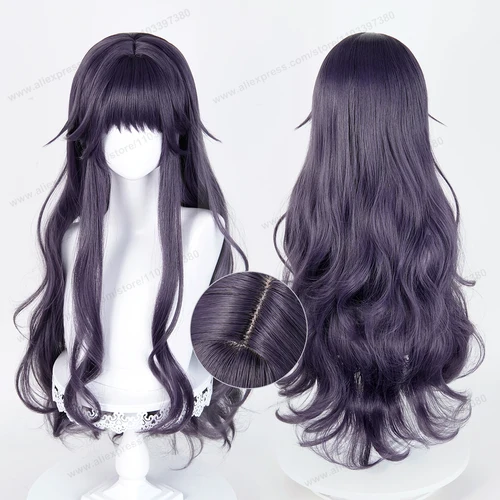 Waguri Kaoruko Cosplay peluca sintética 90cm de largo púrpura gris mujer pelo Anime pelucas resistentes al calor