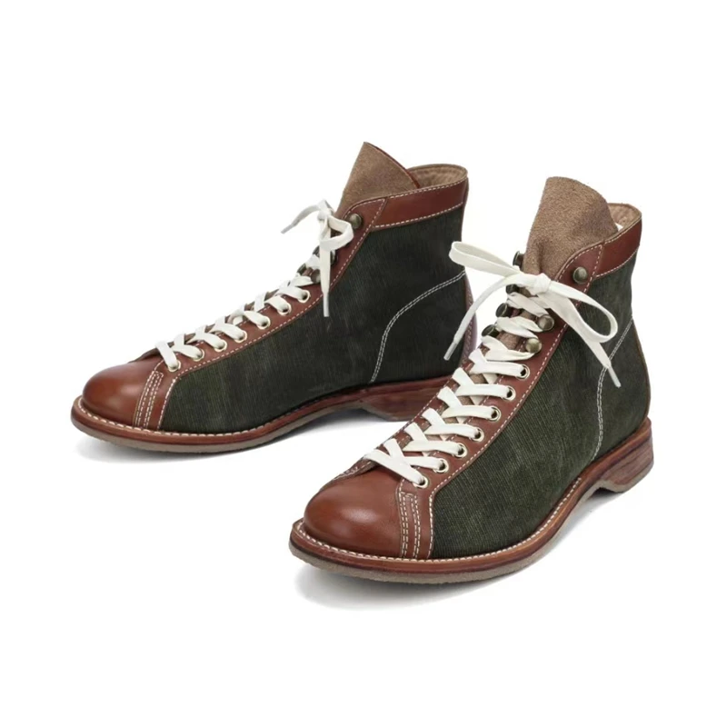 Handmade Goodyear-Welted Vintage Men Ankle Boots Top Quality Cow Leather Shoes Autumn Japanese Luxury Desert Motorcycle Boots