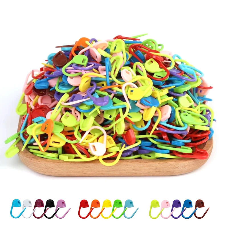 

100Pcs Colorful Knitting Markers Crochet Clips Locking Stitch Knitting Needles Clip DIY Sewing Tools Crafts Plastic Safety Pins