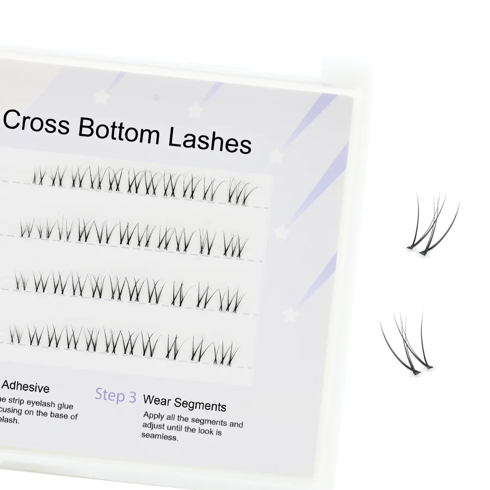 Lashtalk Anime Ciglia inferiori 3D Ciglia naturali morbide e confortevoli con fondo incrociato Trucco nudo Steli trasparenti Freeshipping
