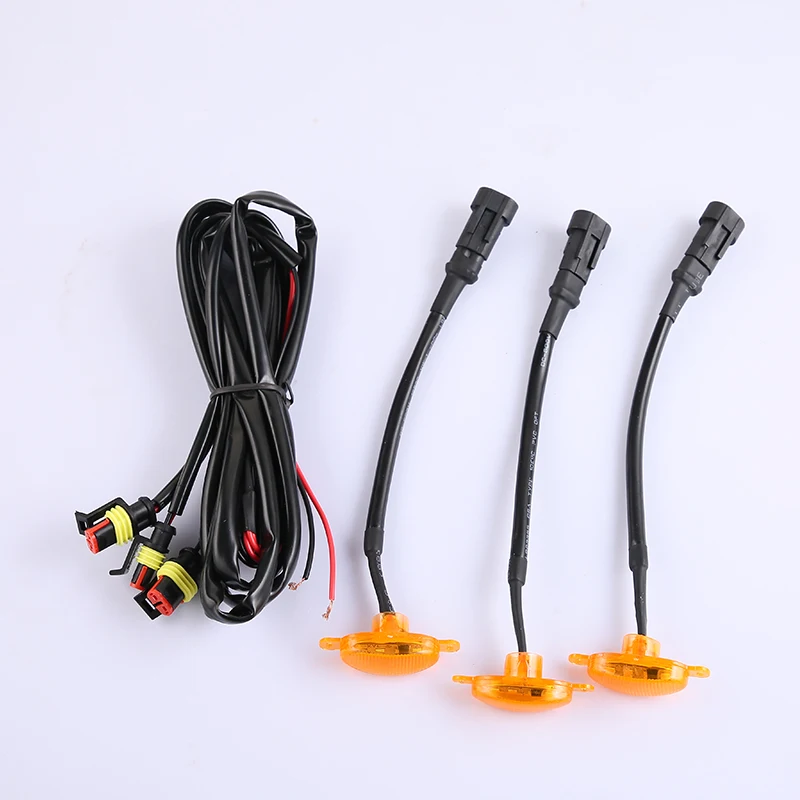 3X سيارة دراجة نارية Suv شاحنة صغيرة المدخن عدسة العنبر LED الجبهة مصبغة تشغيل أضواء تحذير مصابيح لفورد F-150 رابتو الأصفر #2