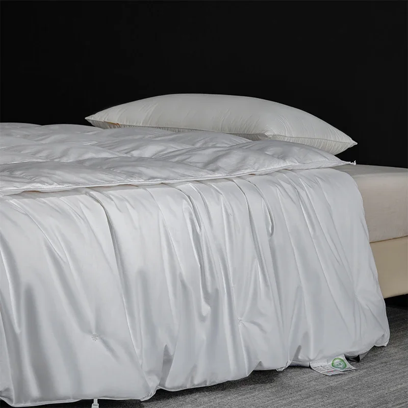 Single Person Silk Quilt: Compact 150x200cm, Travel Friendly - Pure Silk, Cotton Cover