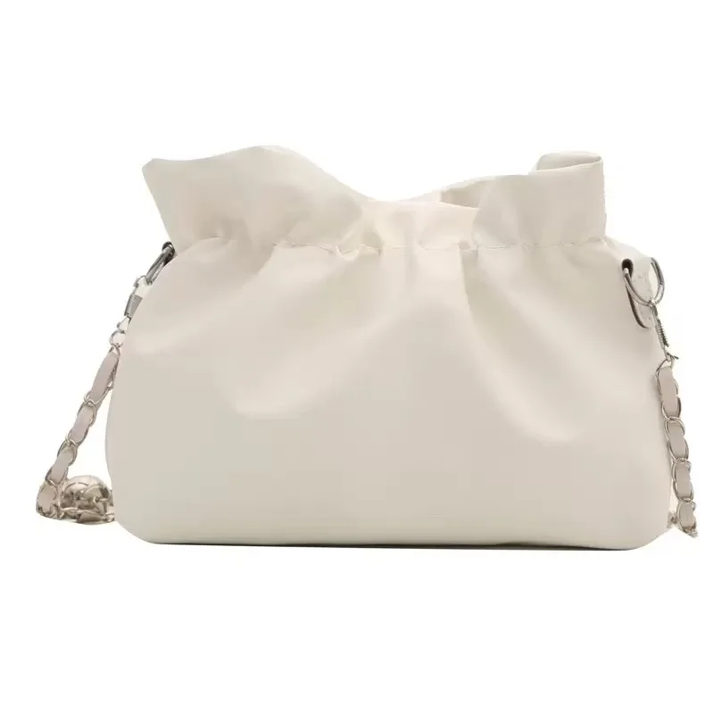 حقيبة دلو صغيرة بو الجلود العصرية الرباط حقيبة كتف كروسبودي للنساء 2024 ربيع الموضة التجاعيد سلسلة الشارع الشهير #2