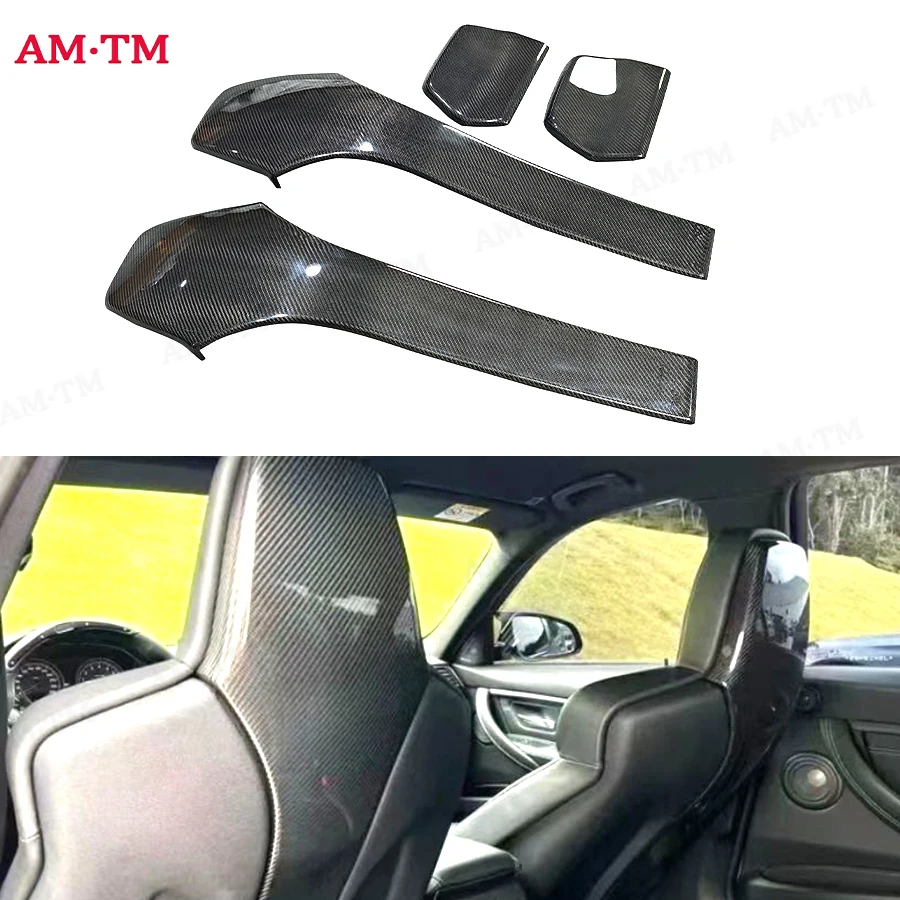 

Высококачественные внутренние чехлы на спинку сидений автомобиля из углеродного волокна, накладки на спинку сиденья для BMW M3 M4 F80 F82 F83 Sedan Coupe 2014-2020, комплект кузова на спинку сиденья
