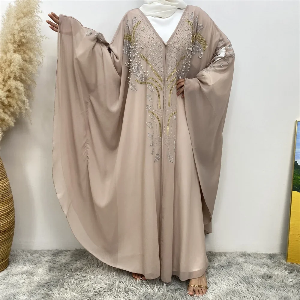 UNI มุสลิมเปิด Abaya แฟชั่นสไตล์ใหม่ชุดผู้หญิงแฟชั่นชุด Türkiye Arabia ดูไบชุดดูไบเพชรชุด