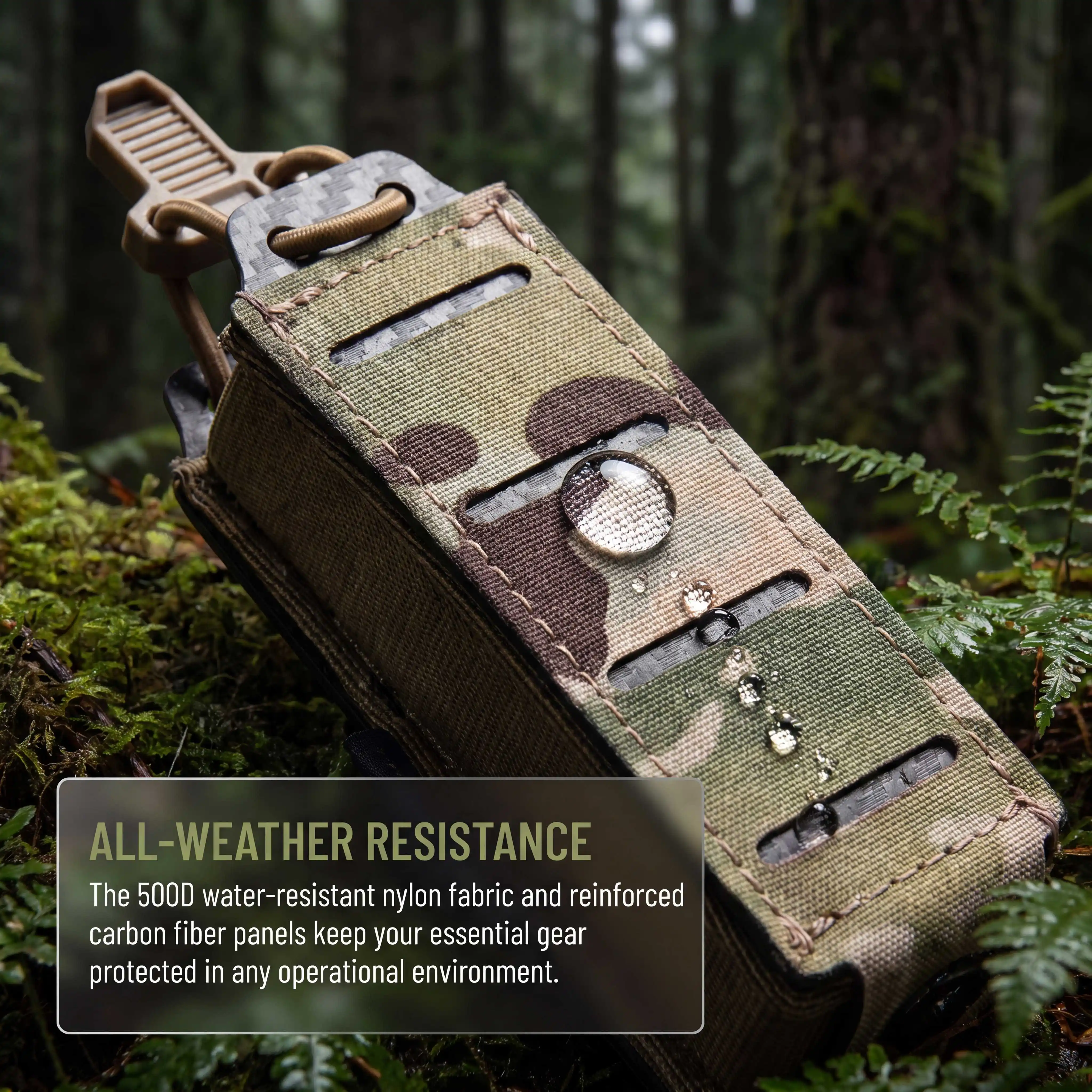 9mm Tactical Single Quick-Draw Magazine Pouch with Elastic Side Panels, Equipment Tool Bag, Waist Belt Vest Accessory Bag