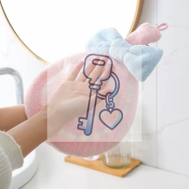 منشفة يد كرتونية ناعمة ماصة من المخمل المرجاني مطرزة صديقة للبشرة من الألياف الدقيقة مصاصة مسح القماش للحمام المطبخ #1