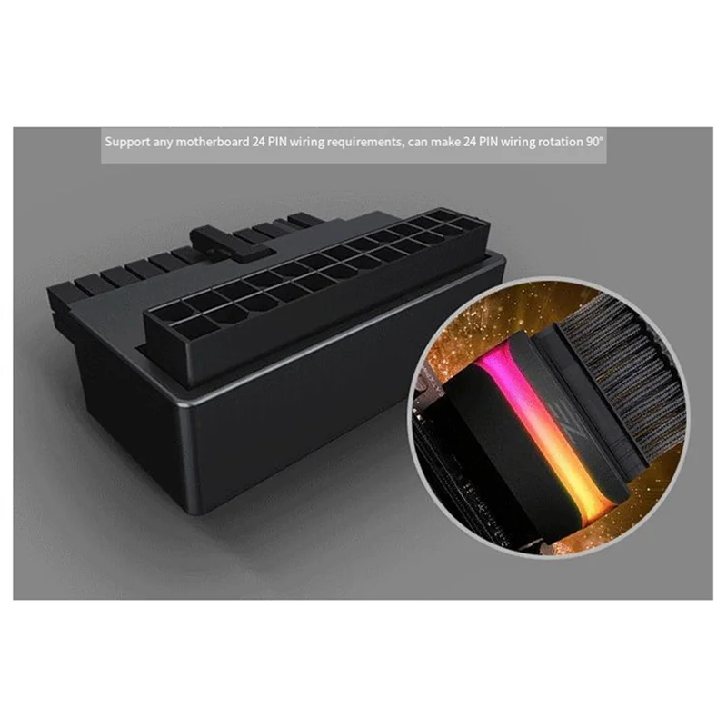Exquisite-1Set 5V Synchronized 24 Pin Turn Header Computer Motherboard 24P To 90° Connector Atx Power Supply ,B