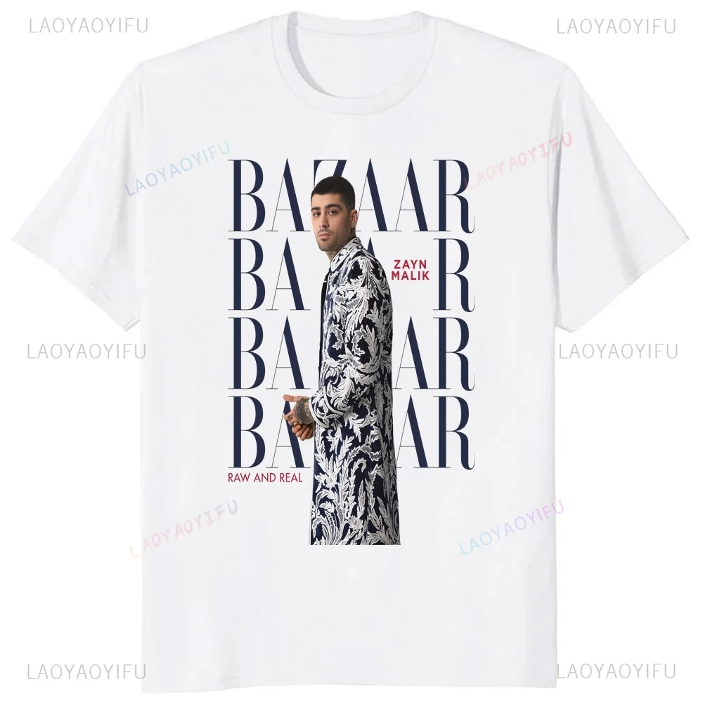 Streetwear Zayn Malik Rapper Printed T-shirt Top Summer Trend Harajuku Short Sleeve Unisex Shirt Graphic Oversized T-shirt