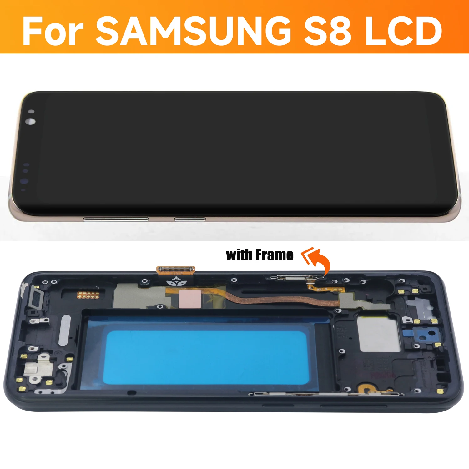 Tested AAA Quality S8 LCD with frame for SAMSUNG S8 G950 SM-G950FD Display Touch Screen Digitizer Assembly Replacement