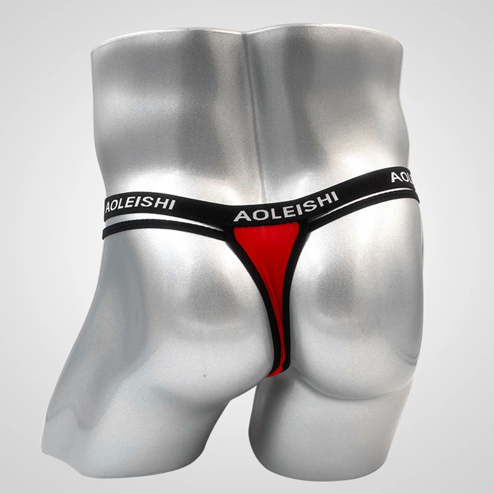 Suspensorio Sexy para hombre, Tanga de cintura baja, lencería, ropa interior, bolsa trasera en T, bragas, calzoncillos masculinos, 1 unidad