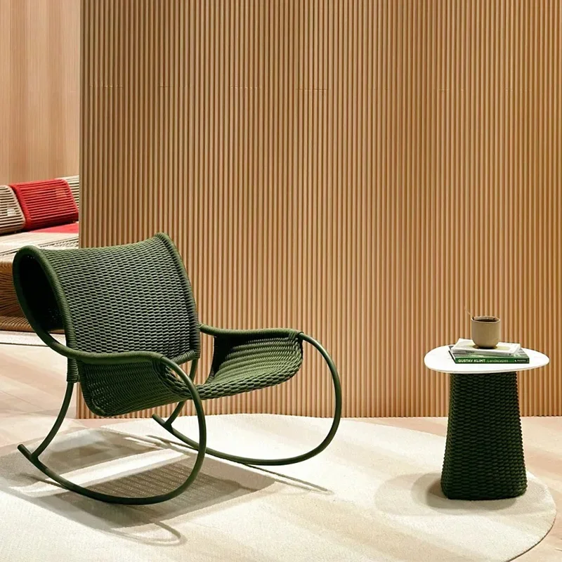 Tables and chairs waterproof and sunscreen designer recommends terrace rocking chair model room balcony leisure table