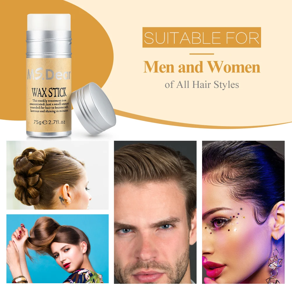 75g Broken Hair Artifact Hair Wax Stick Gel Cream Styling Hair Frizz Fixed Fluffy Children Men And Women Styling Hair Wax Stick - Image 4