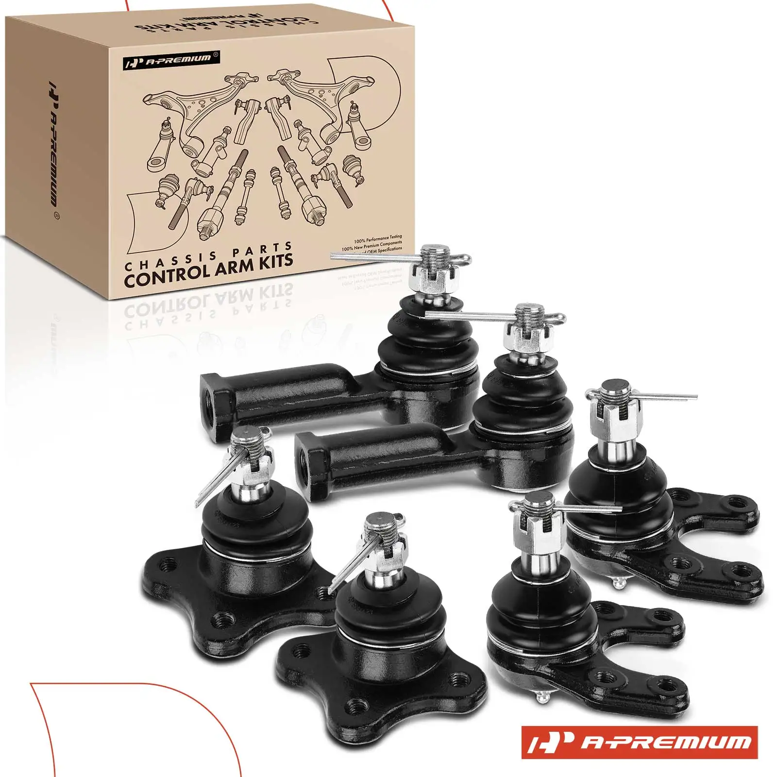 A-Premium 6x Front Tie Rod End & Ball Joint for Mazda B2000 1986-1987 B2200 B2600 1987-1993