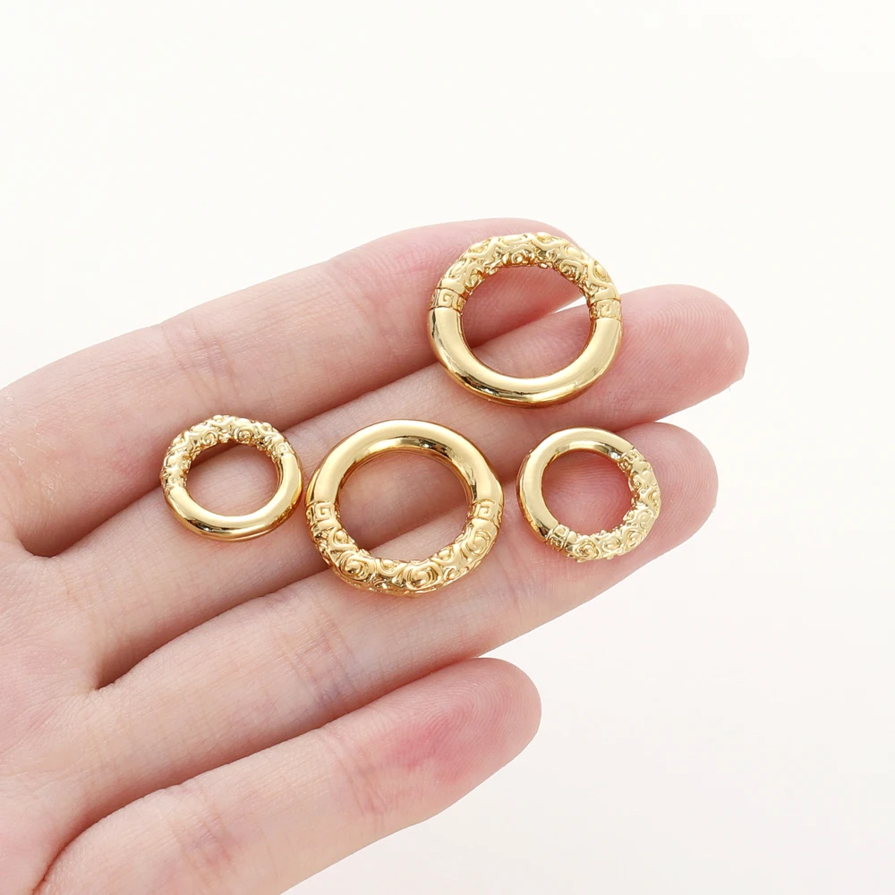 10Pcs/Lot 18K Gold Color Alloy Circle Shape Connectors for  Jewelry Making Necklace Supplies Diy Findings Accessories