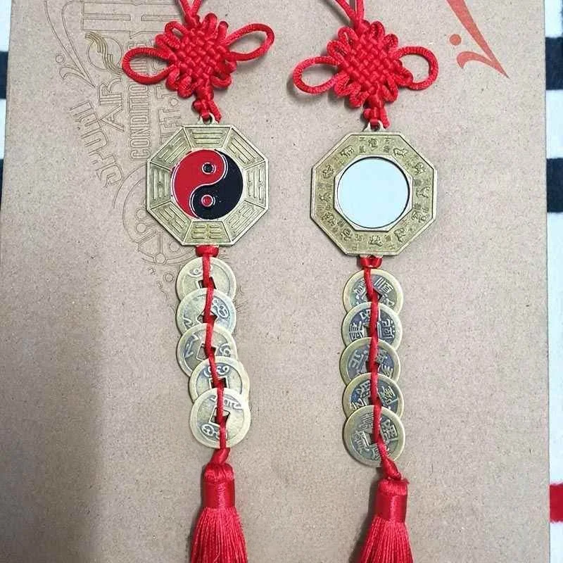 high-end-five-emperor-coins-eight-trigrams-mirror-home-decoration-pendant-custom-made-other-material-collectible-item