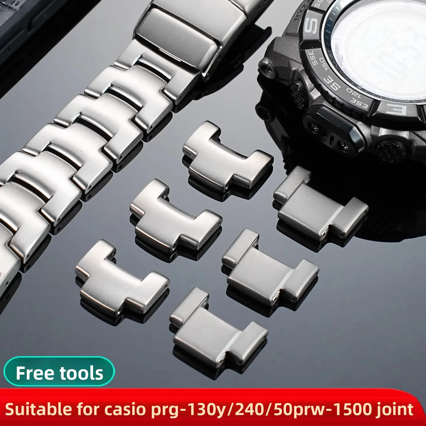 Watch band Metal extension part For Casio Protrek PRG-130Y/240 Prw-150 Titanium alloyl strap Link table section Accessories tool