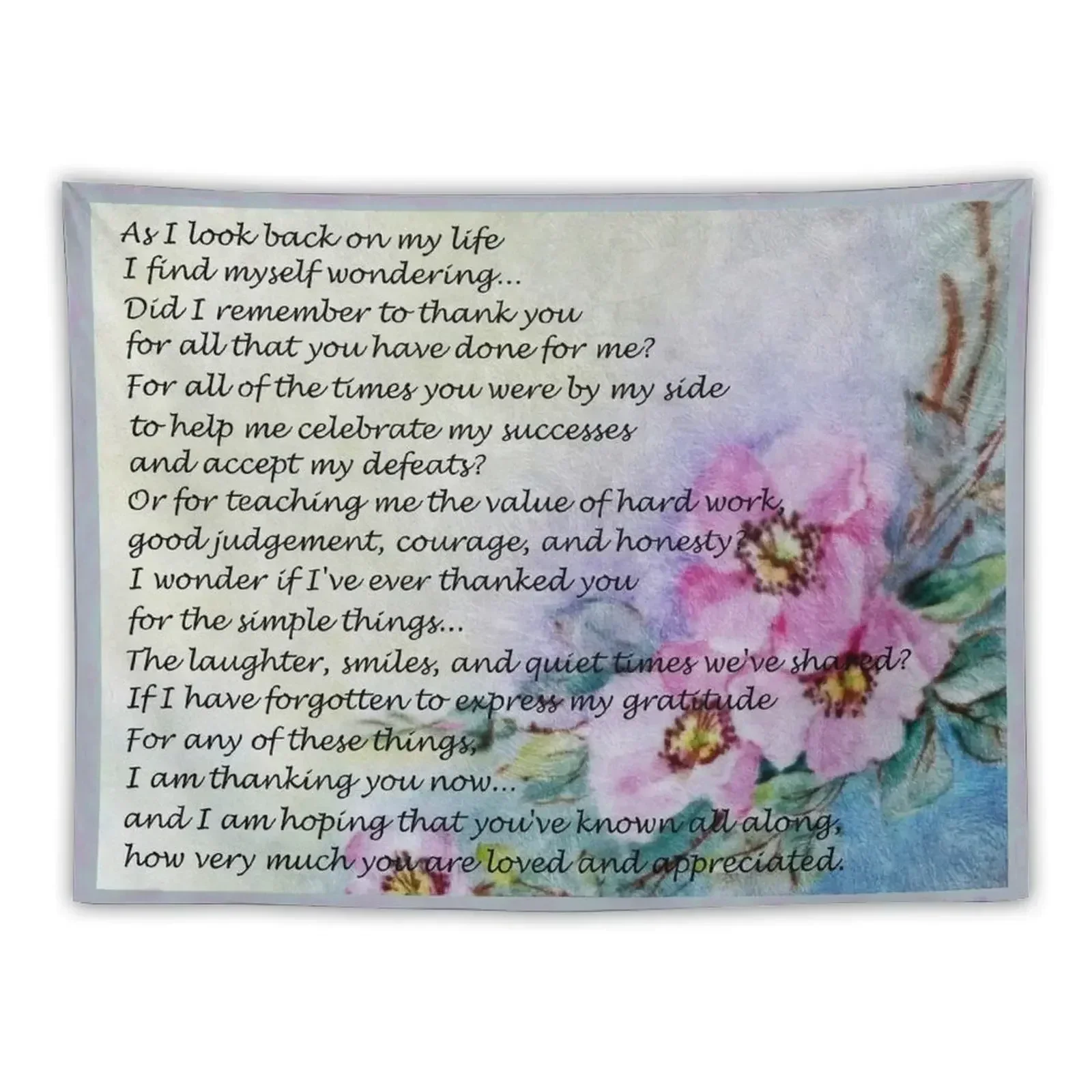 Mother's Day Poem Tapestry Home Decoration Accessories Room Decoration Aesthetic Tapestry