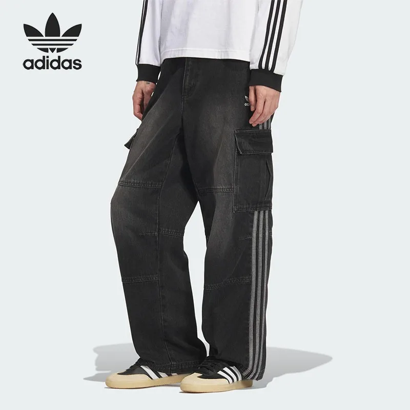 Adidas Clover Men's Woven Loose Trend Tooling Denim Trousers KS5978