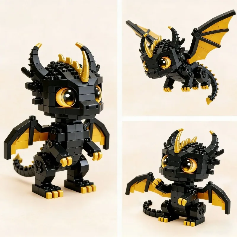 

New Style Black Dragon Building Blocks Creative Assembling Blocks Ideal Toy Gift for Boys and Girls