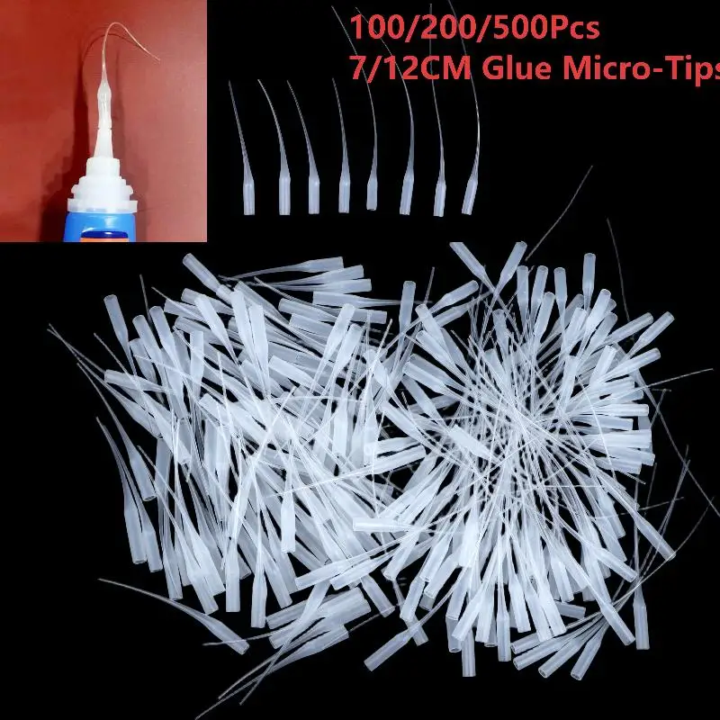 100/200/500Pcs Disposable Glue Applicator Tip Flexible Micro Extension Tube For 502 Super Glue Precision Repair Craft