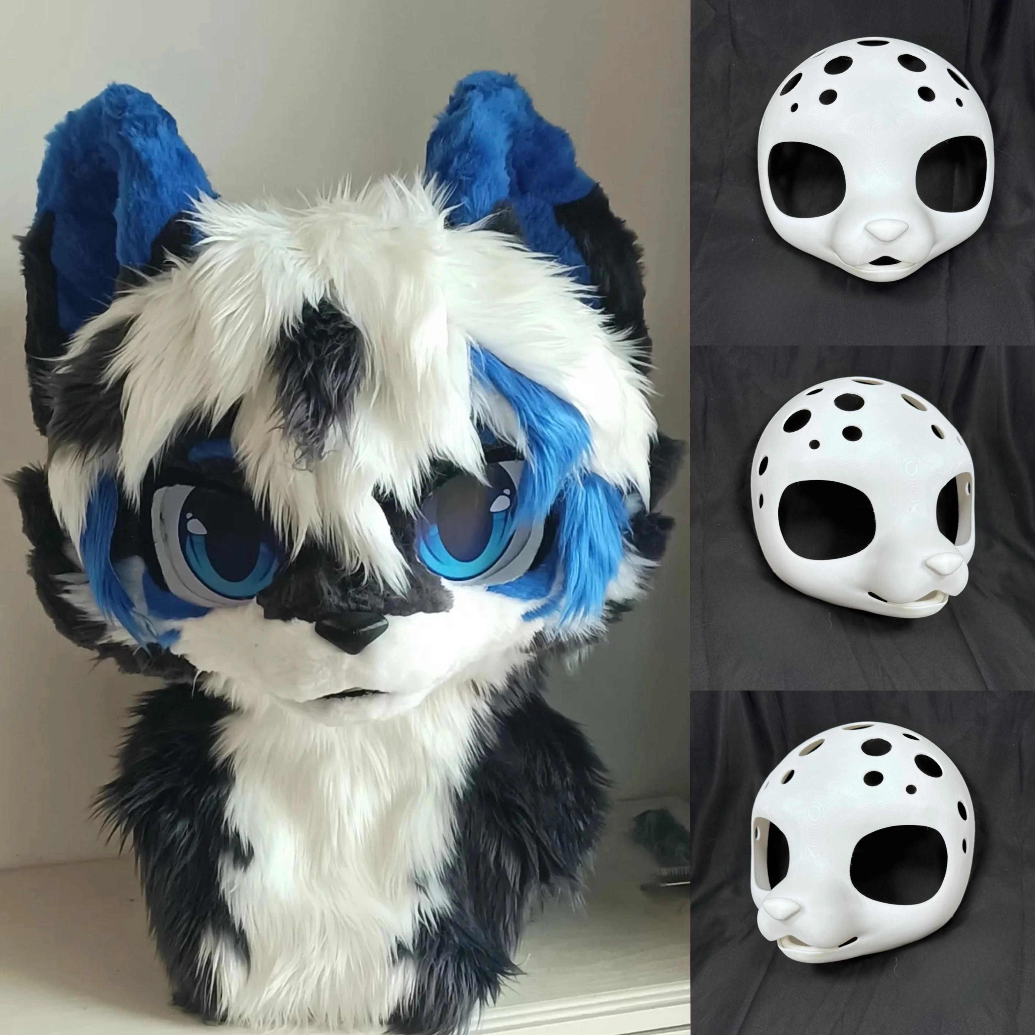 

Original PLA3D Printed Kemono Base Mask Animal Skull Cute Furry Medium Snout Cat Dog Universal Skull