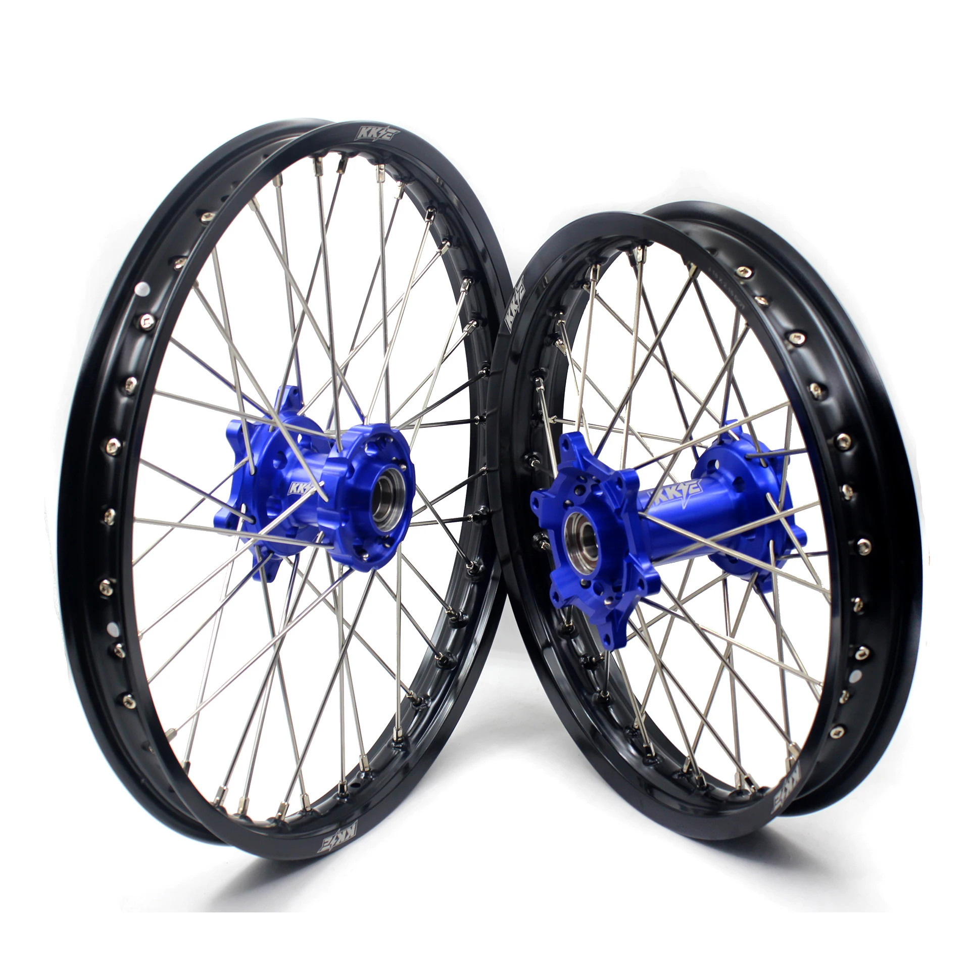

【2025】 Комплект колес мотоцикла MX ENDURO, подходит для KTM EXC SXF 250 450 525 TE TC FE FC 2024, синяя ступица, черный обод
