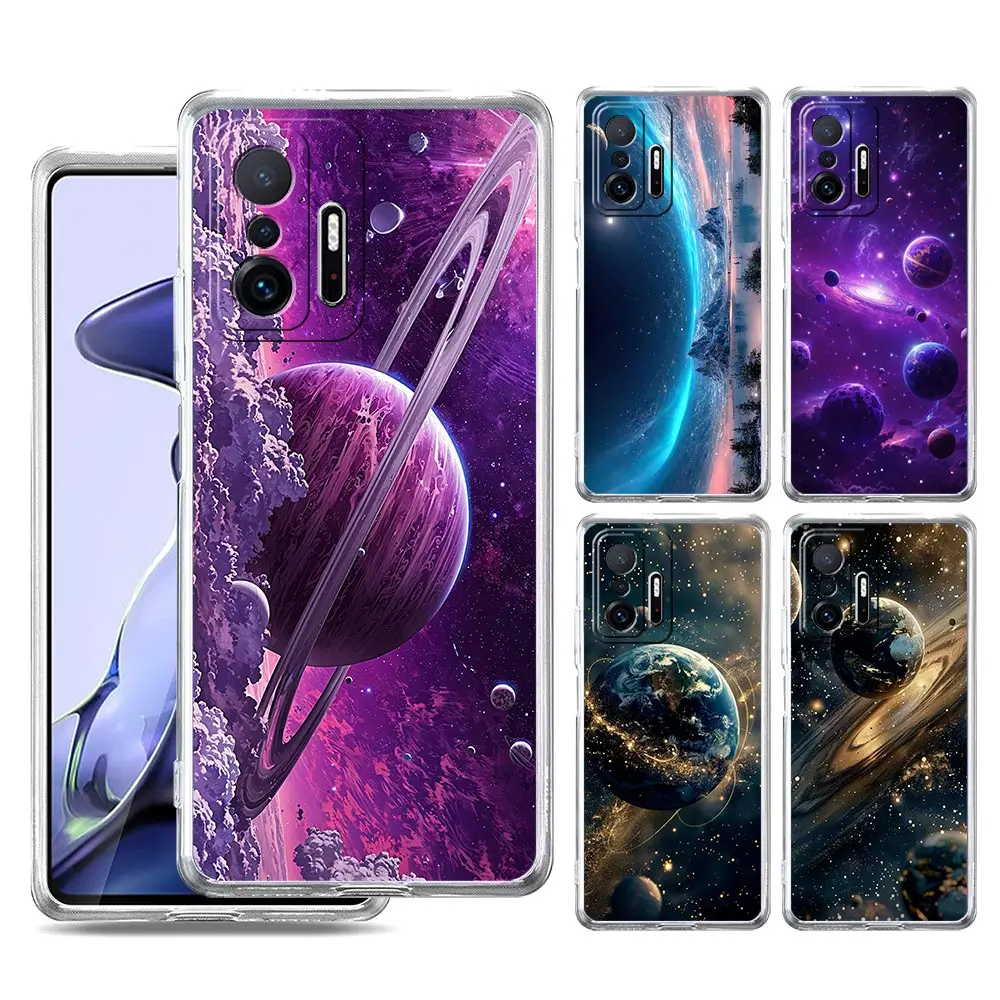 

Moon Galaxy Universe Phone Case For Xiaomi 14 15 13 14T 13T 12T 11T Pro 12 11 Lite Poco X7 X6 X5 X3 NFC F7 Ultra F6 Clear Cover
