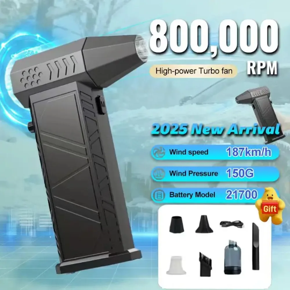 800000RPM New X9 Turbo Fan Upgrade Rechargeable Blower Brushless Air Blower Violent Fan Portable Dust Blower Electric Dryer