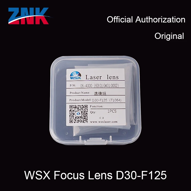 ZNK Original WSX Collimator&Focus Lens D30F100/125/150 1064nm Quartz Fused Silica For WSX Laser Head KC13 KC15 NC30
