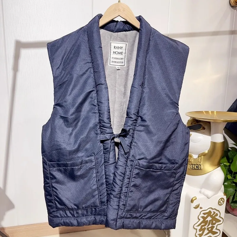 

Мужской дизайнерский жилет с v-образным вырезом — домашнее пальто средней длины с открытой передней плюшевой подкладкой, легкая домашняя одежда для холодной погоды