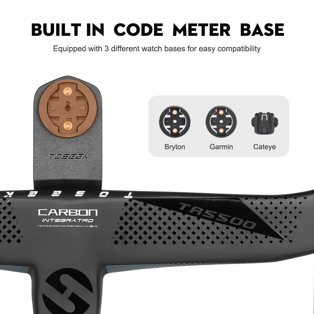 TOSEEK Fahrradlenker Drop Bar T800 Rennrad-Carbonlenker Integrierter Rennradlenker Gebogener Lenker Interne Kabelführung Fahrradteil – Detail 7